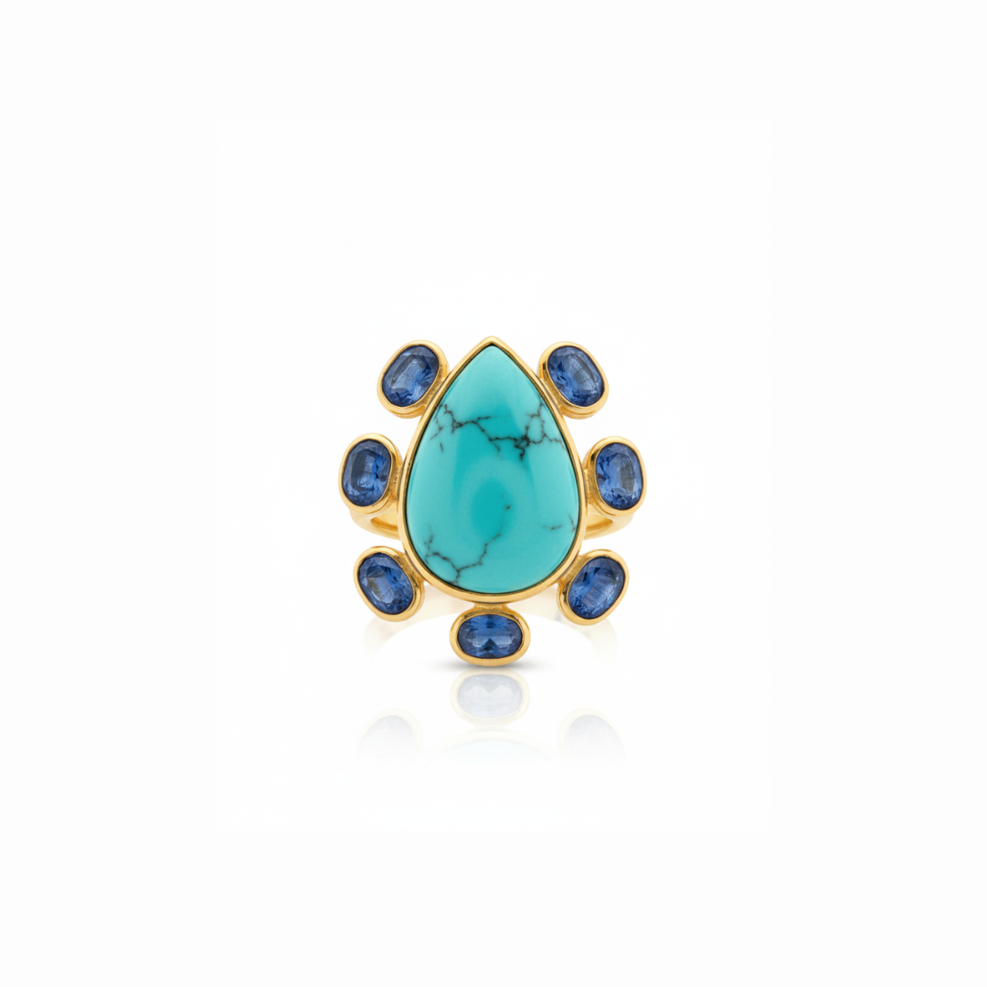 One Off | Turquoise And Kyanite | Ring