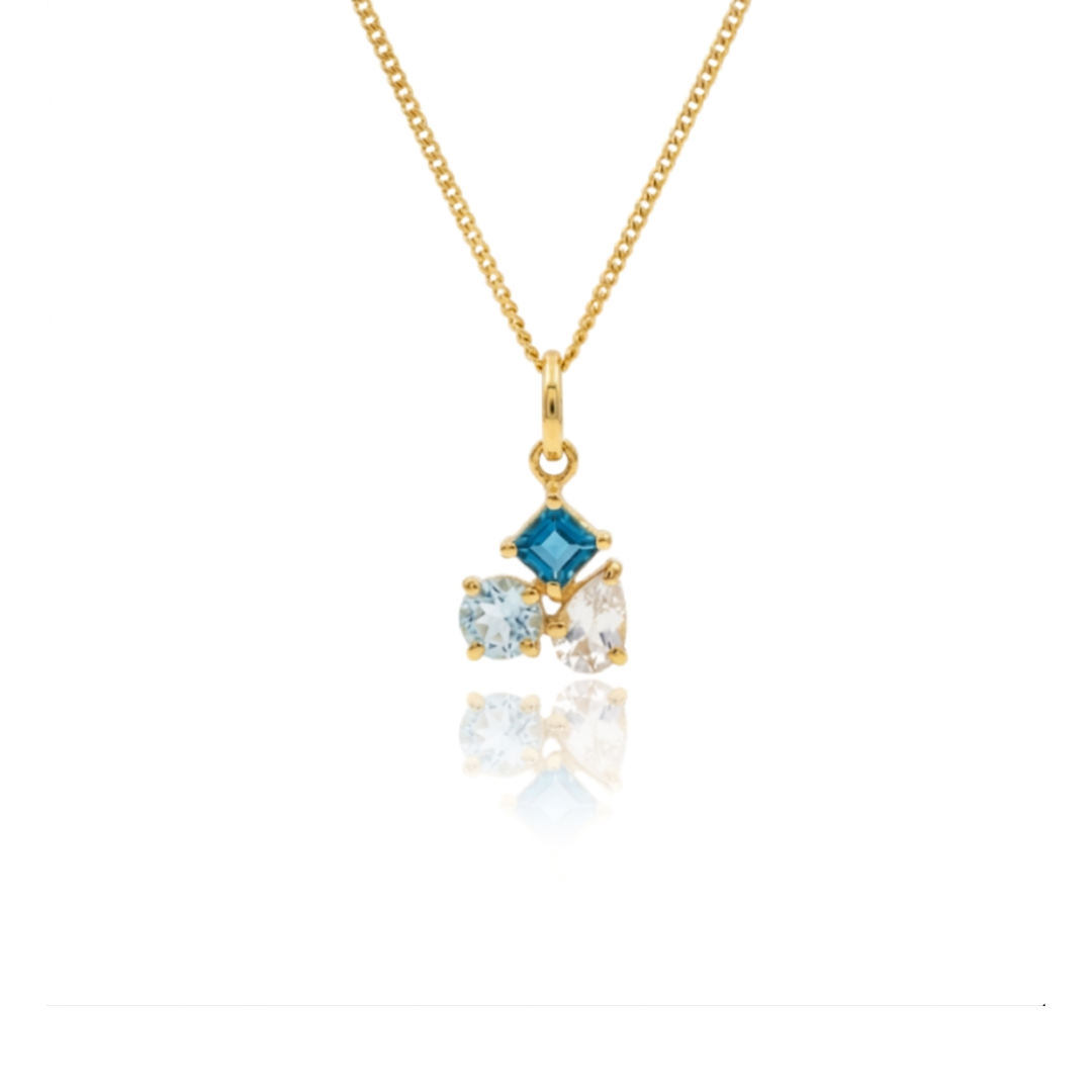 Jane | Swiss blue topaz, Sky Blue topaz & White Topaz | Necklace