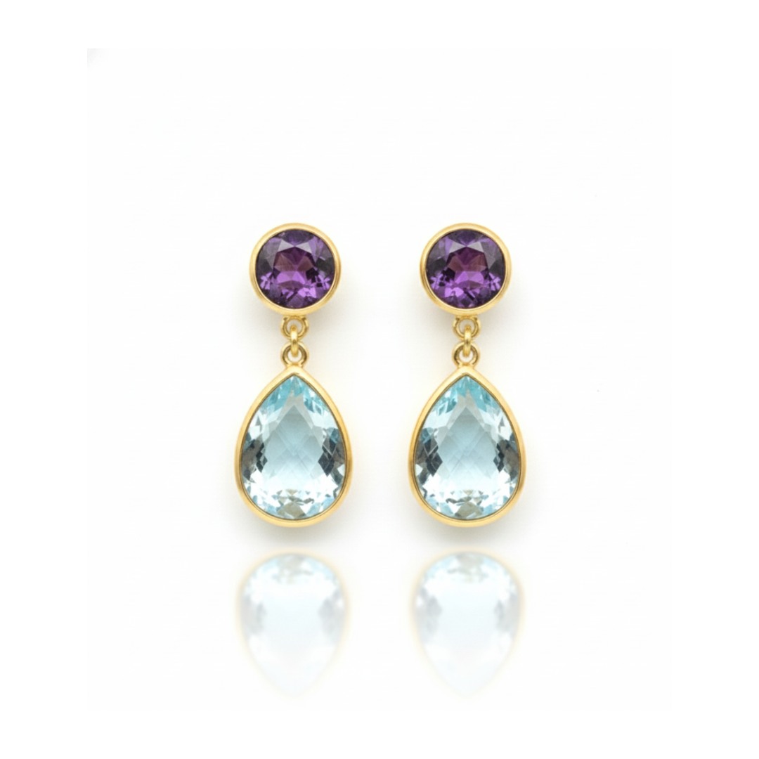 Viana | Amethyst And Baby Blue Topaz | Earring