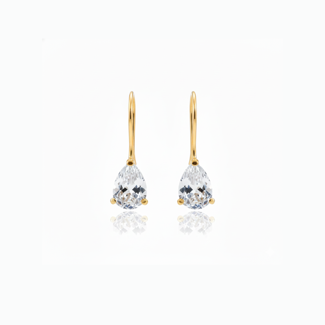 Carla | Drop | White Topaz Earrings