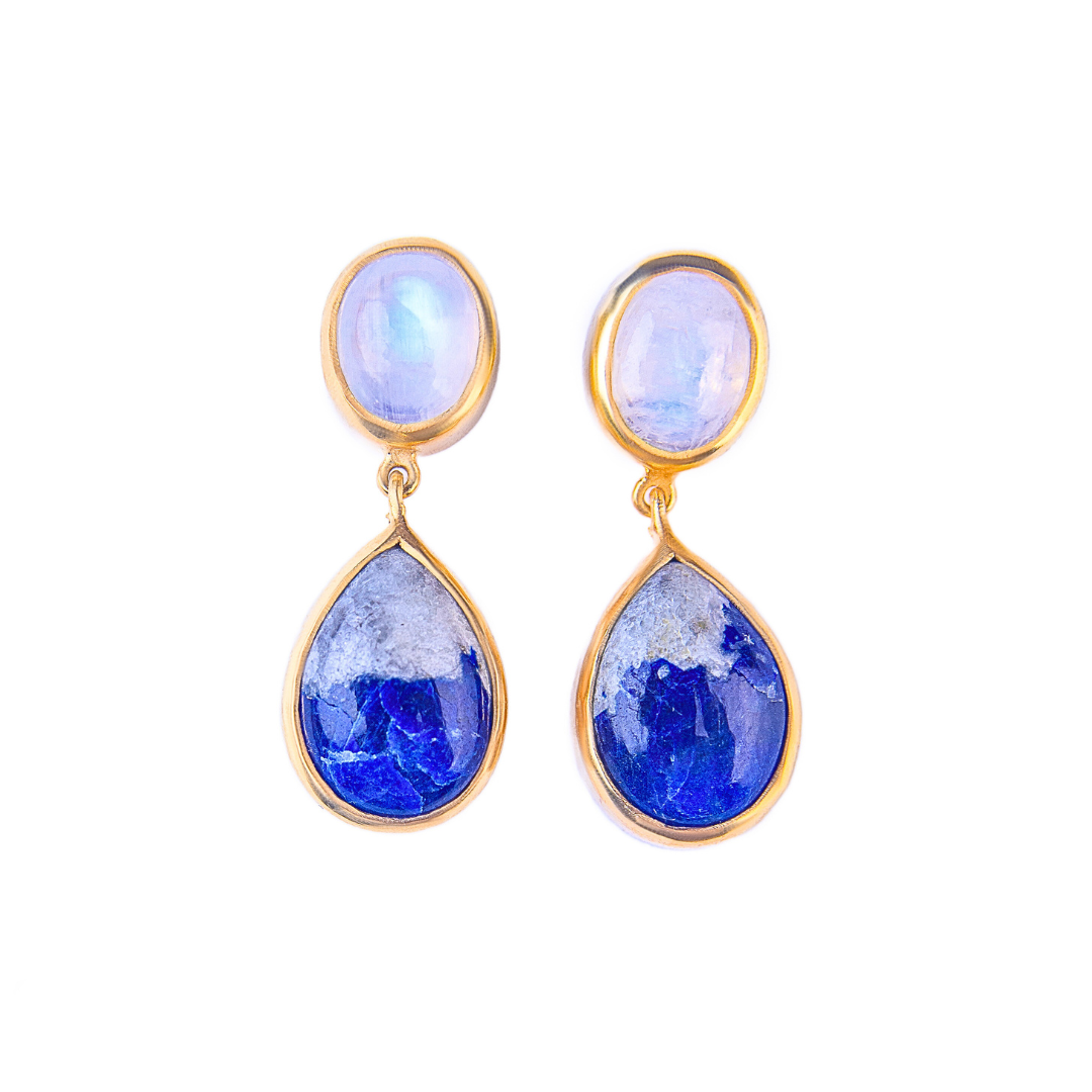 Rainbow Moonstone And Afghanite | Earrings