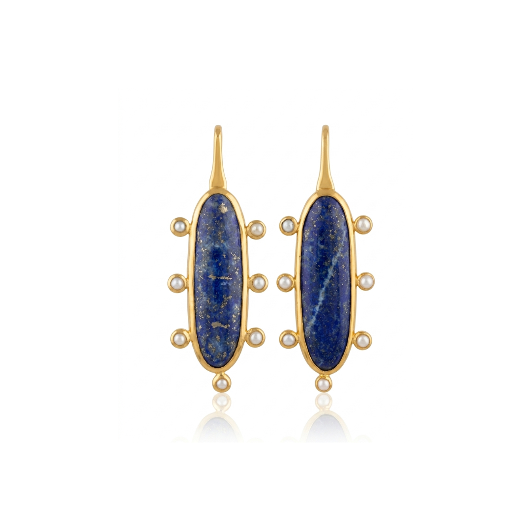 One Off | Lapis And Cultured Pearl | Earrings
