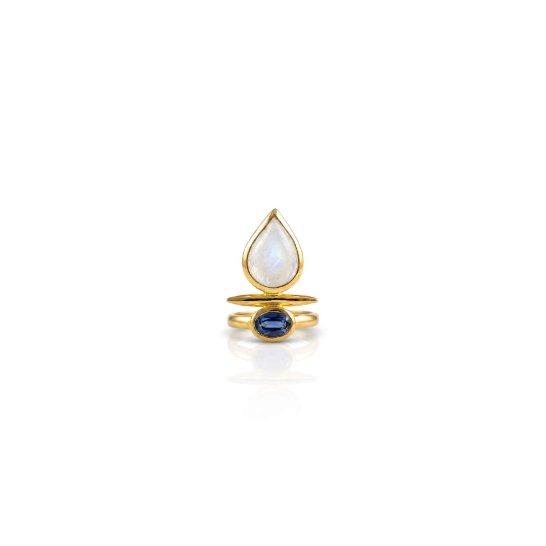 Rainbow Moonstone & Kyanite | Ring