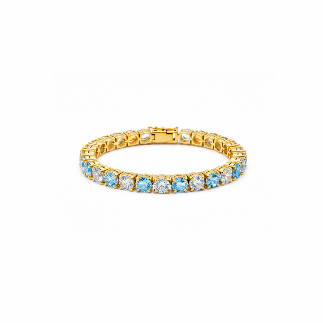 Liara | White Topaz And Sky Blue Topaz | Bracelet