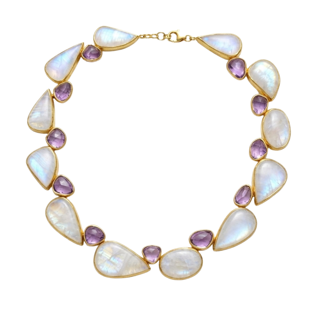 One Off | Moonstone & Amethyst | Necklace