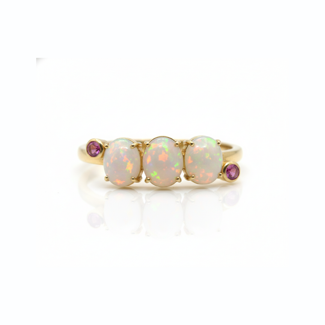 One Off | Pink Tourmaline And Opal | Ring