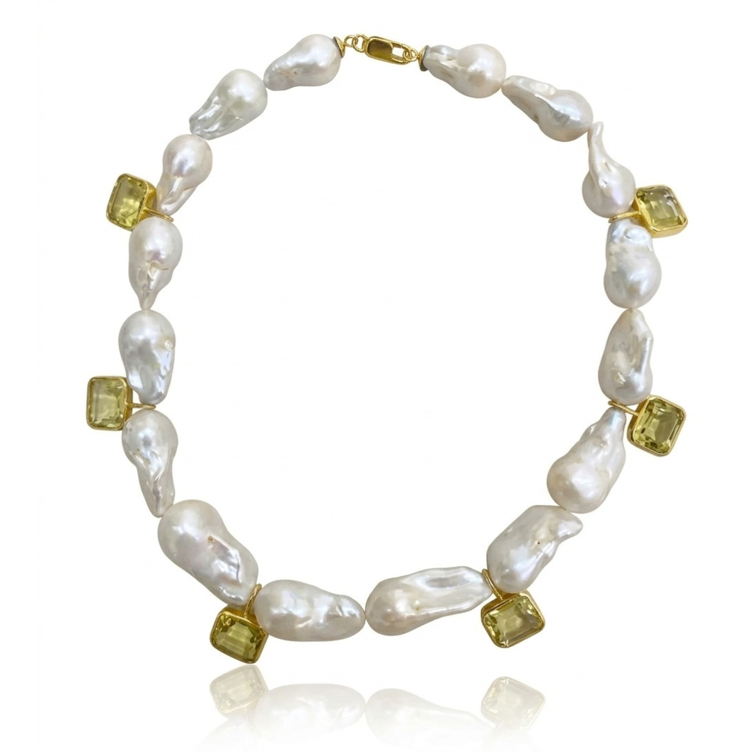 Cultured Pearl & Lemon Quartz | Necklace