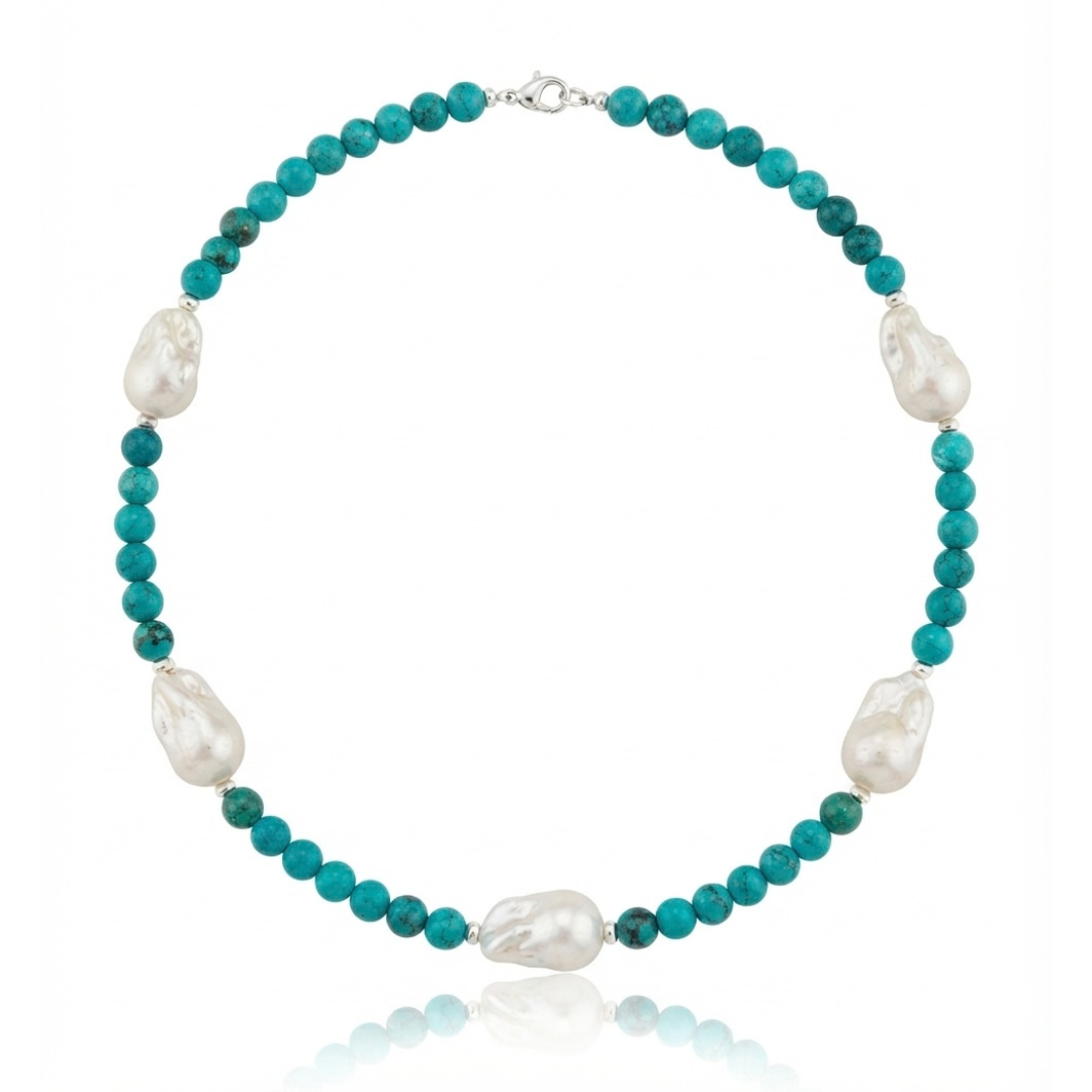 One Off | Turquoise & Cultured Pearl | Necklace