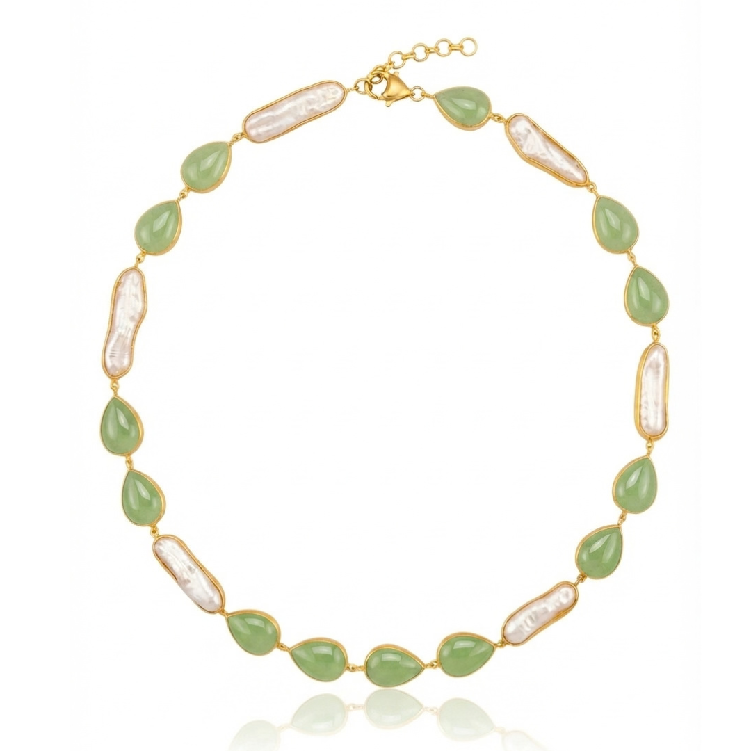 Prehnite & Cultured Pearl | Necklace