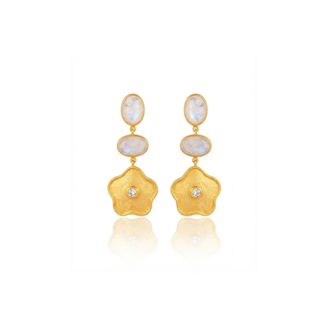 Erin | Moonstone & White Topaz | Earrings