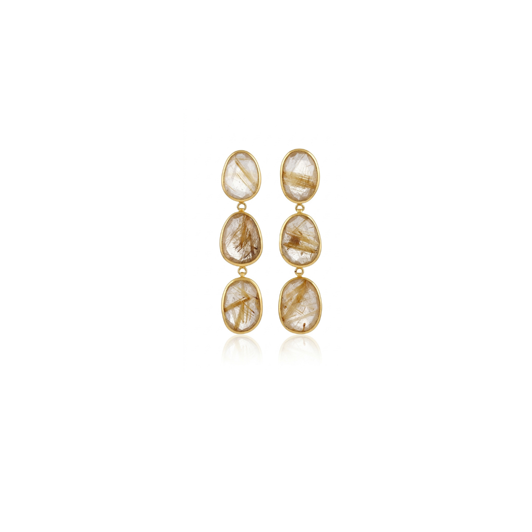 One Off | Golden Rutile | Earrings