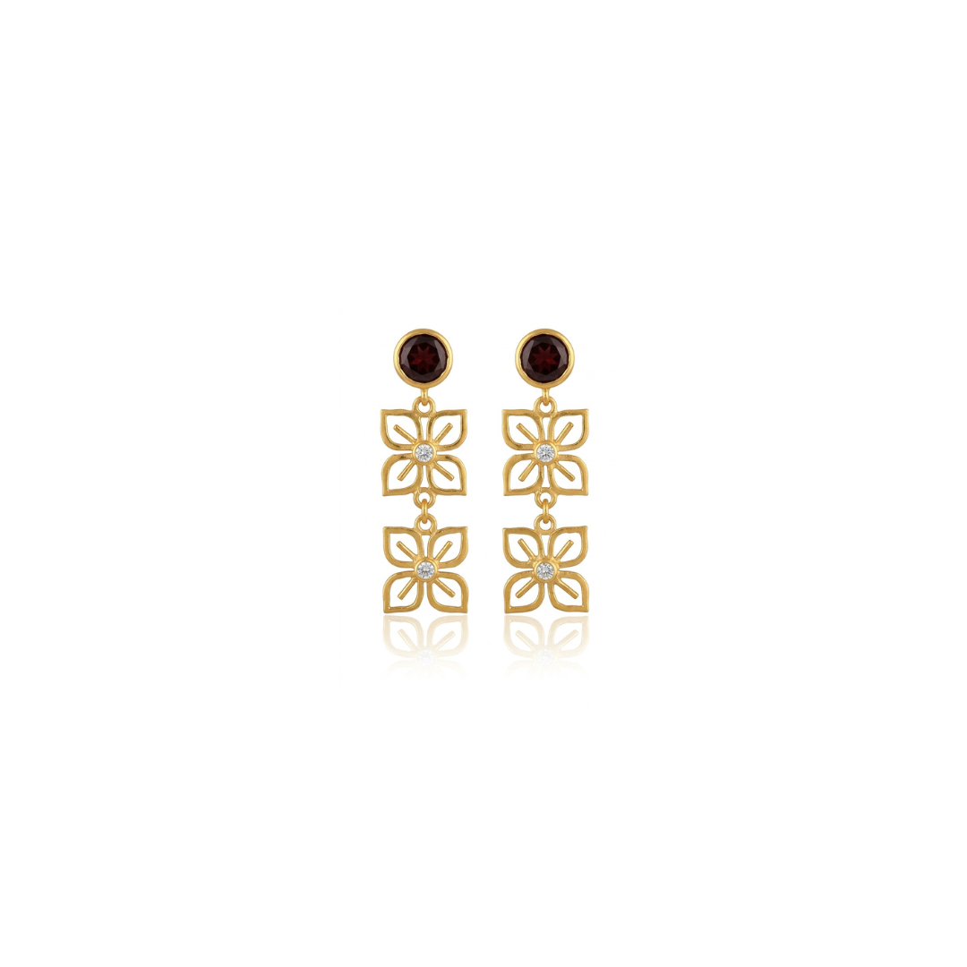 Gia | Garnet & White Topaz | Earrings