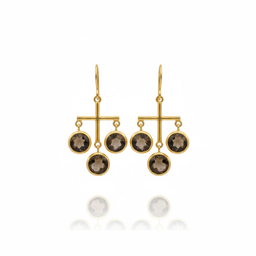 Raven | Smokey Quartz | Earrings