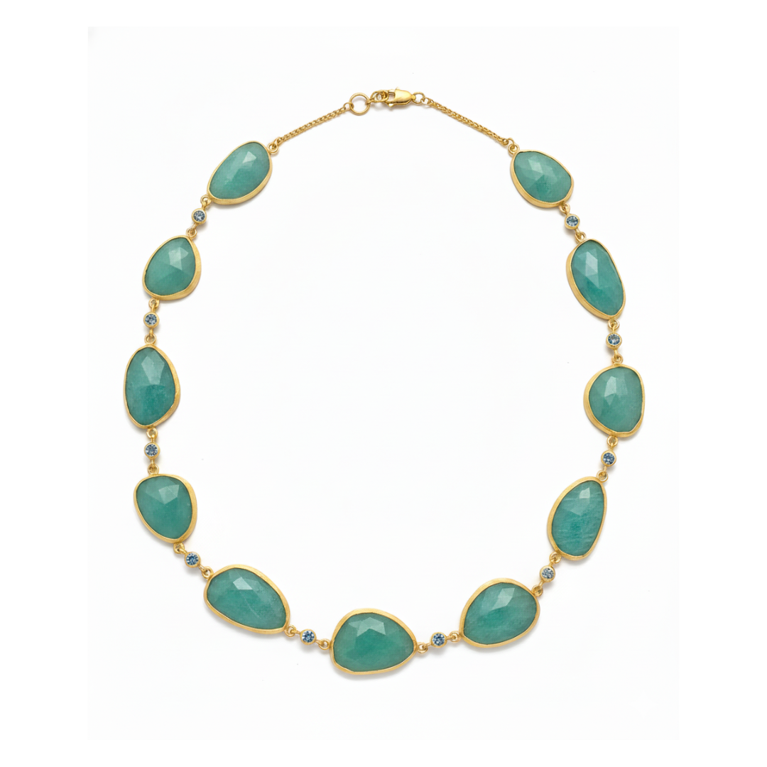 Amazonite And Swiss Blue Topaz | Necklace