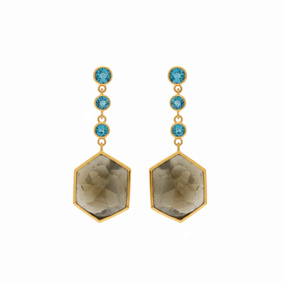 One Off | Swiss Blue Topaz And Sapphire | Earring