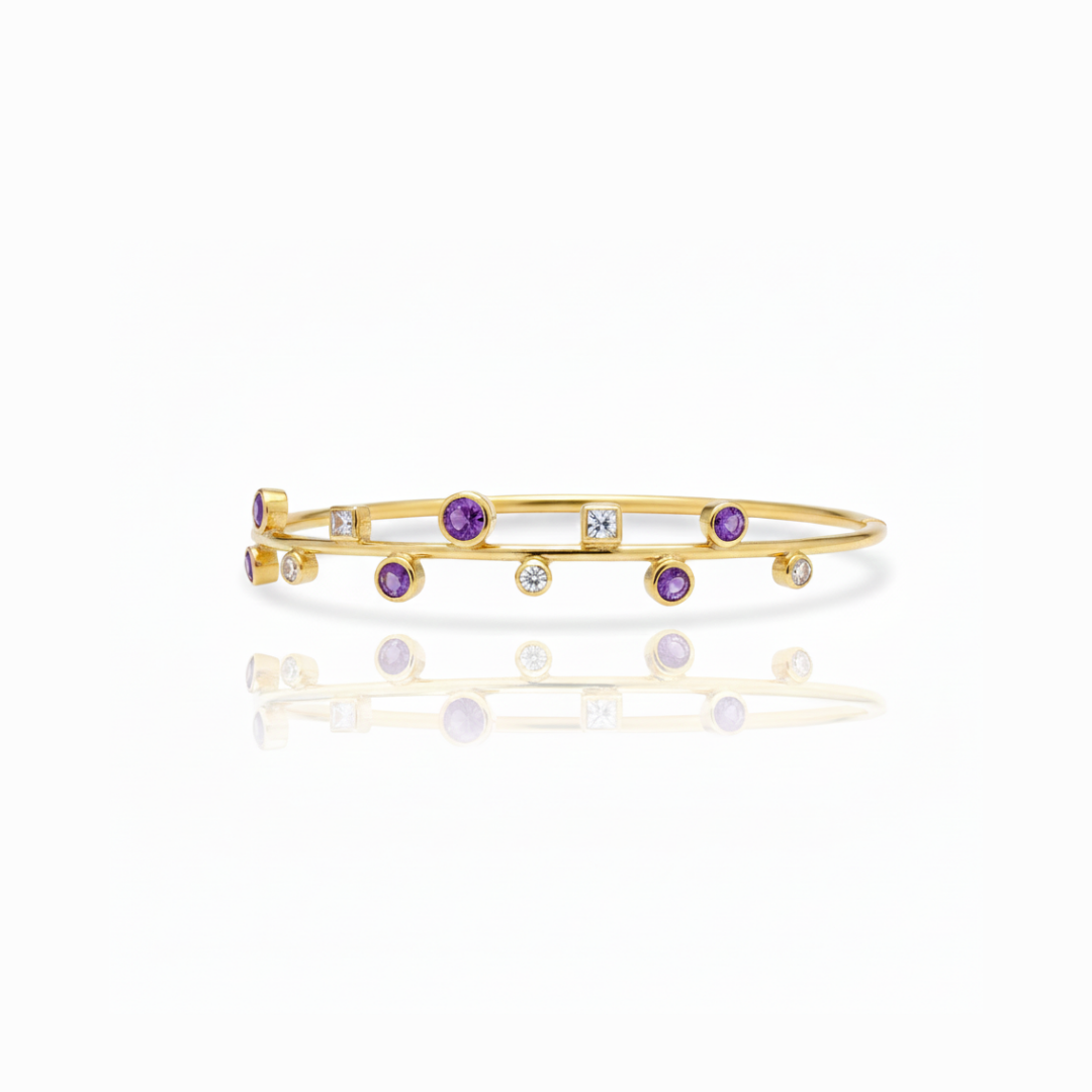 Vivian | Amethyst And White Topaz | Bangle