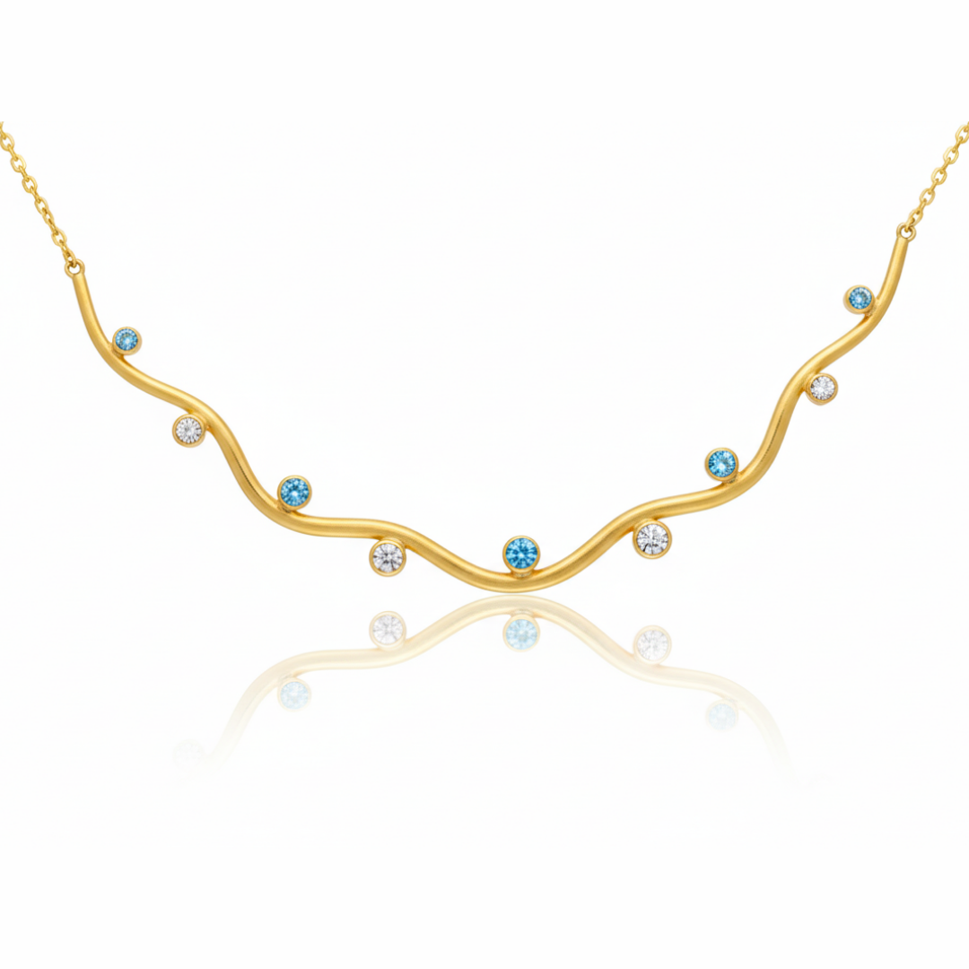 Vivian | Swiss Blue Topaz And White Topaz | Necklace