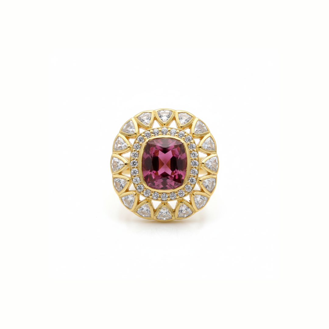 One Off | Tourmaline And Cubic Zirconia | Ring