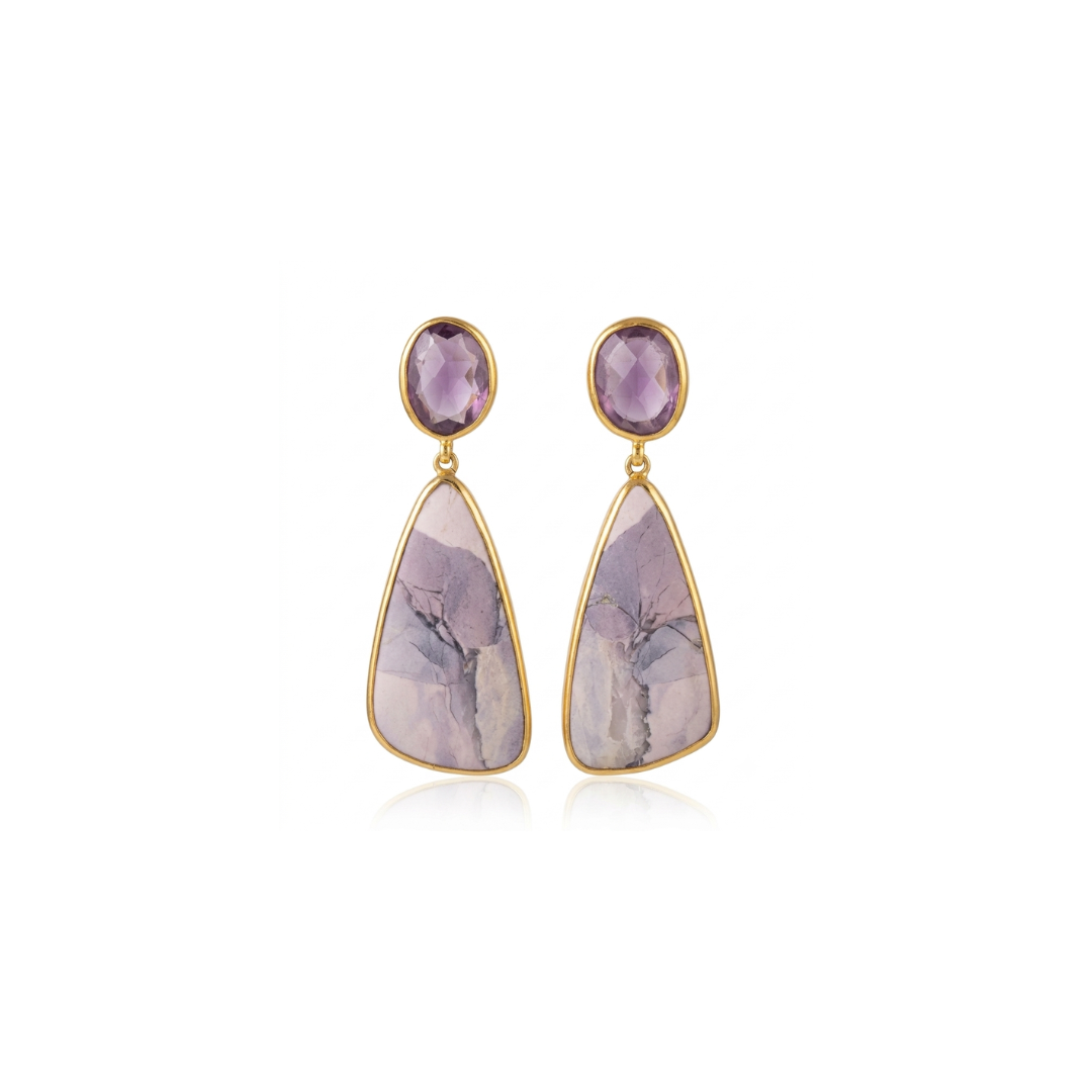 One Off | Amethyst & Hyacinth Jasper | Earrings