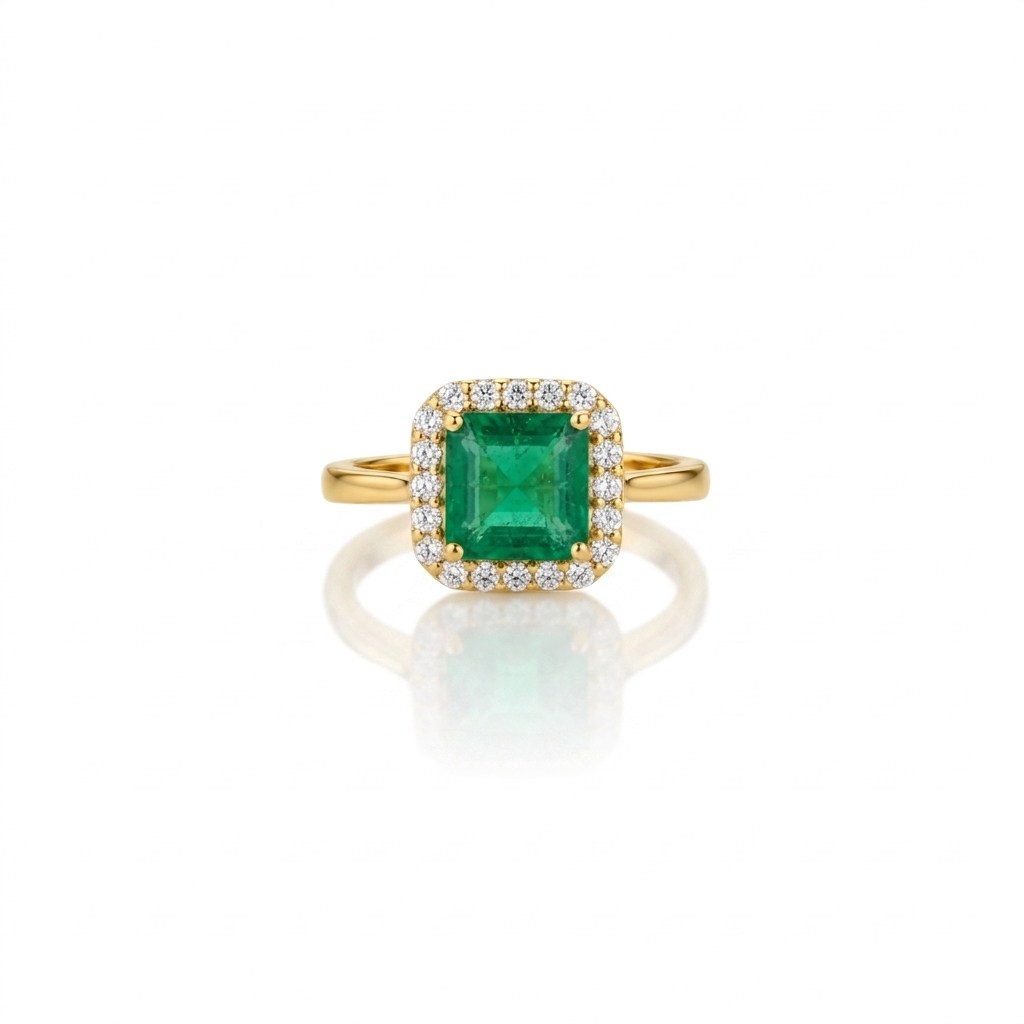 One Off | Emerald & Cubic Zirconia | Ring