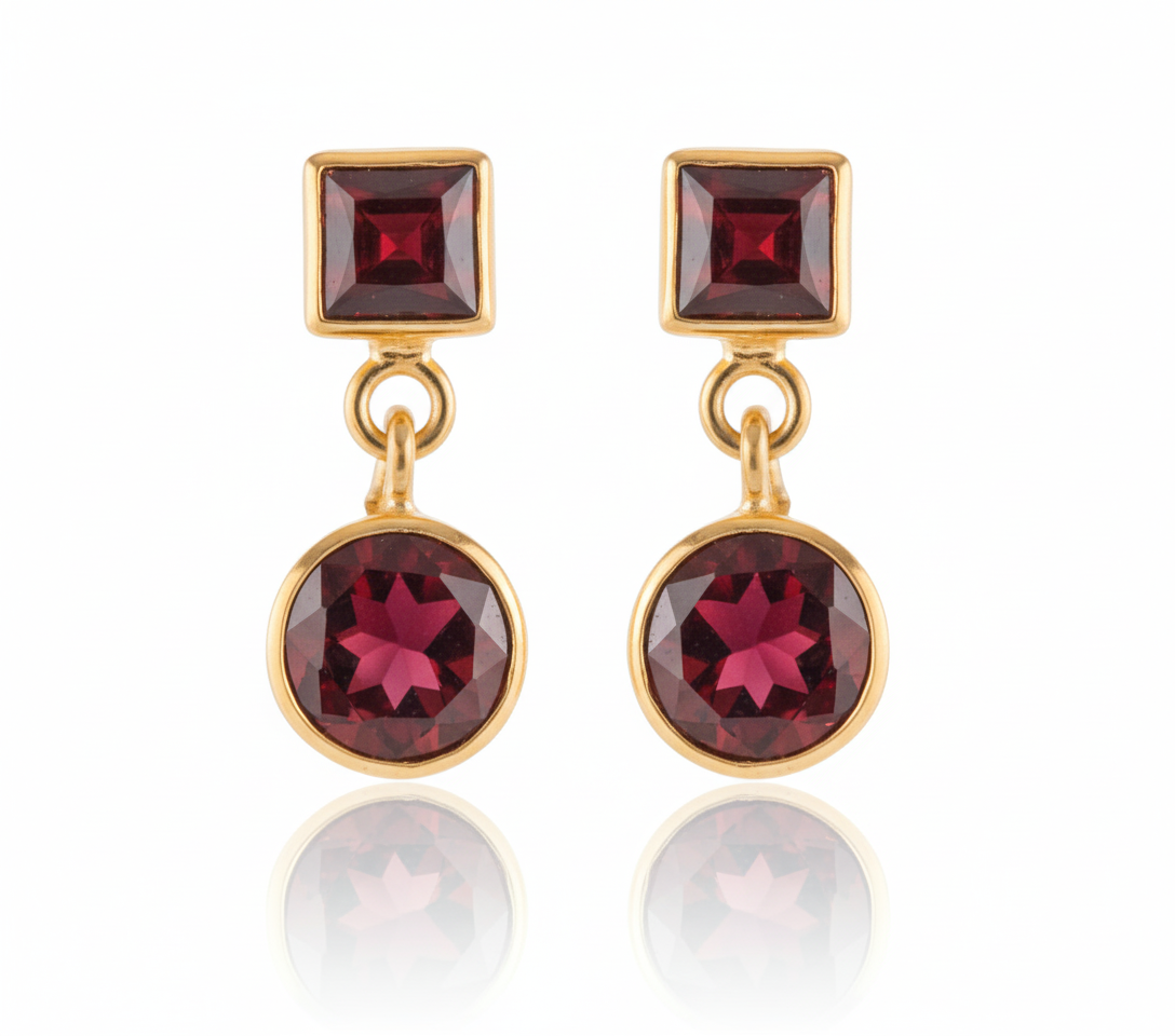 Ava | Garnet | Earrings