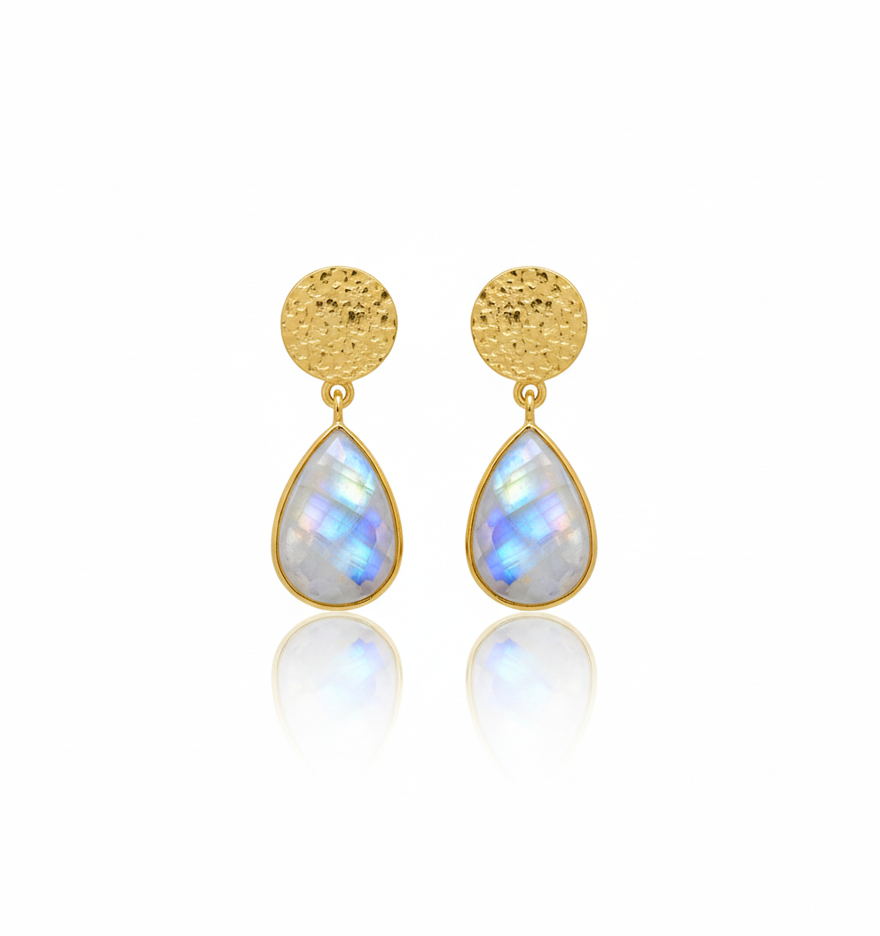 Hannah | Rainbow Moonstone | Earrings