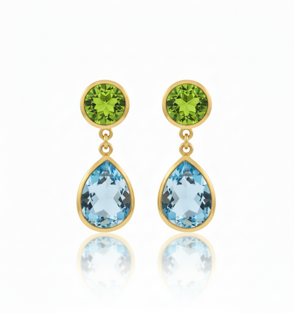 Viana | Peridot And Baby Blue Topaz | Earring