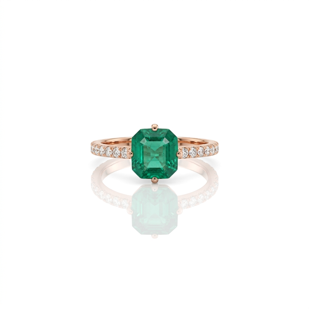 One Off | Emerald & Cubic Zirconia | Ring