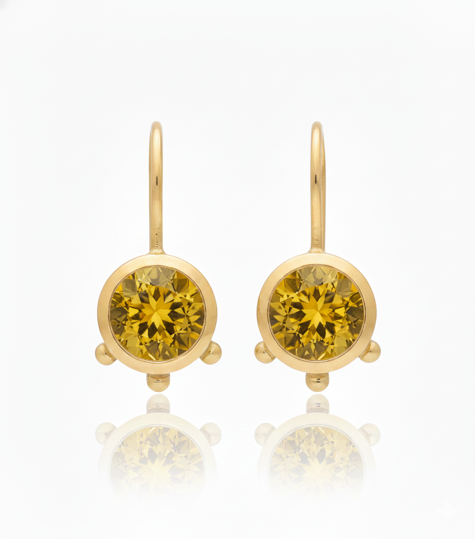 Nora | Single Drop Earrings | Citrine