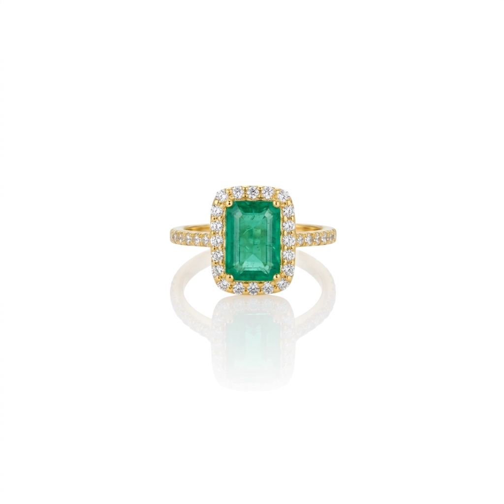 One Off | Emerald & Cubic Zirconia | Ring