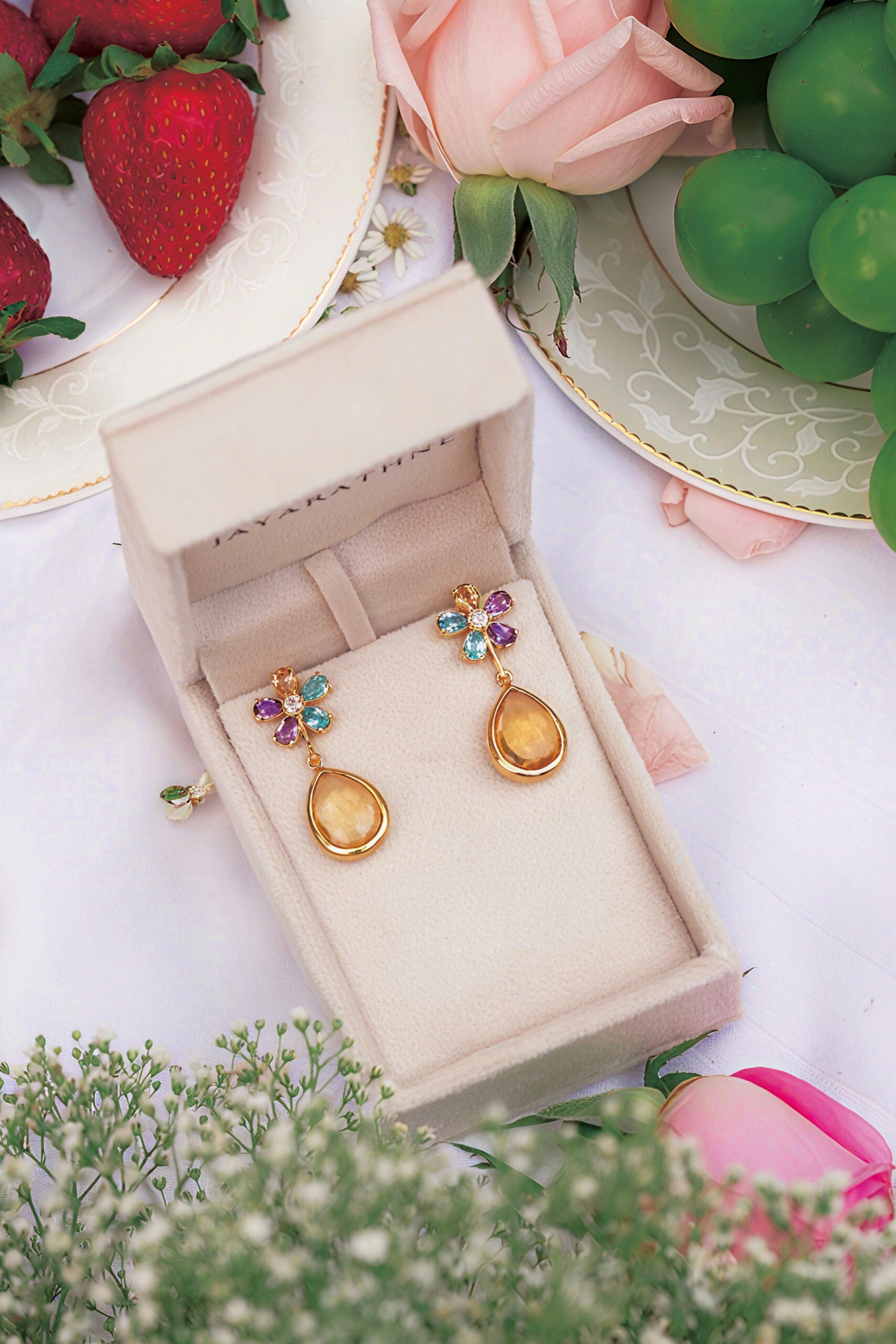 Marina | White Topaz, Blue Topaz, Amethyst And Citrine | Earrings