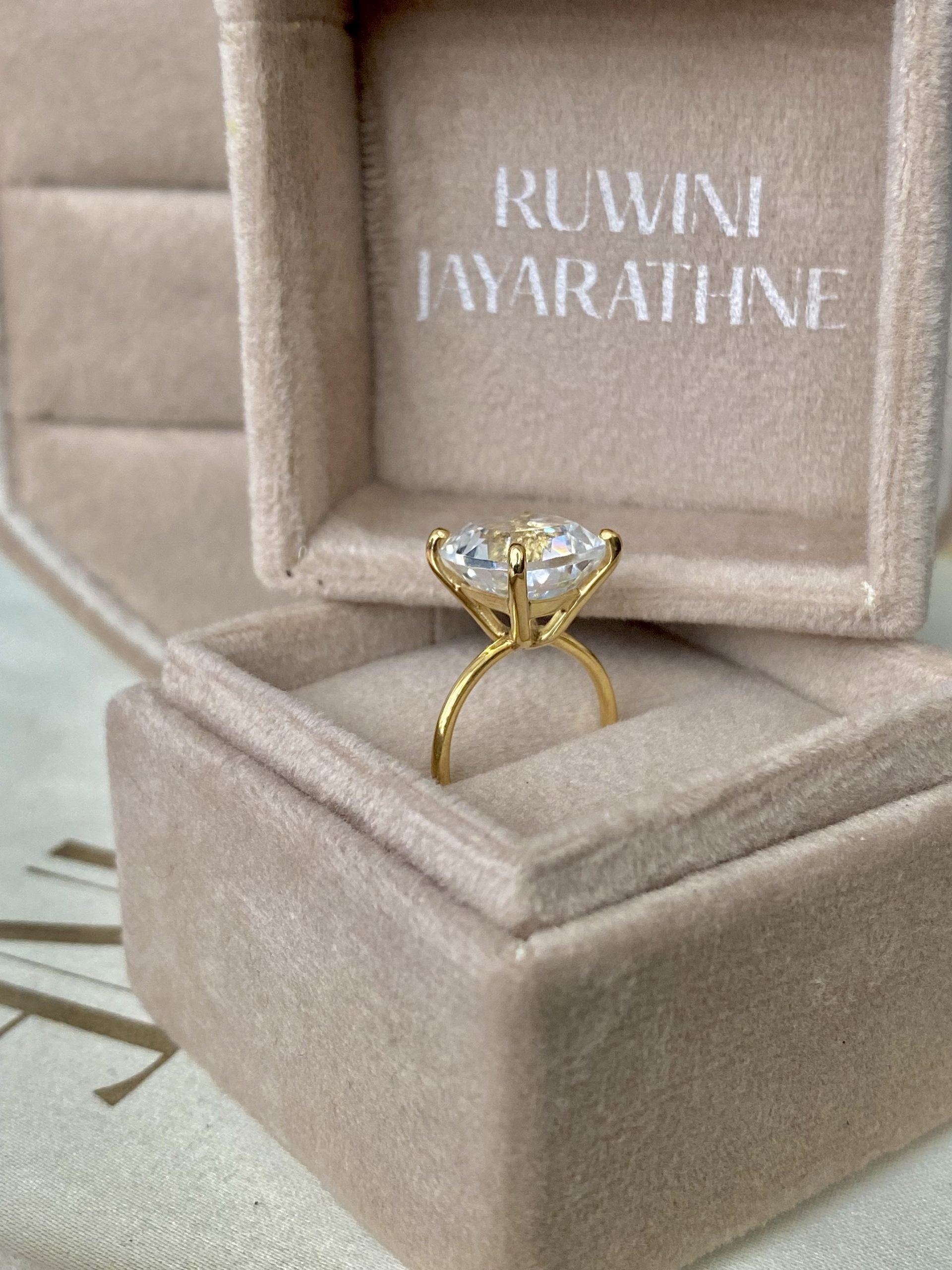 White Topaz Solitaire Ring