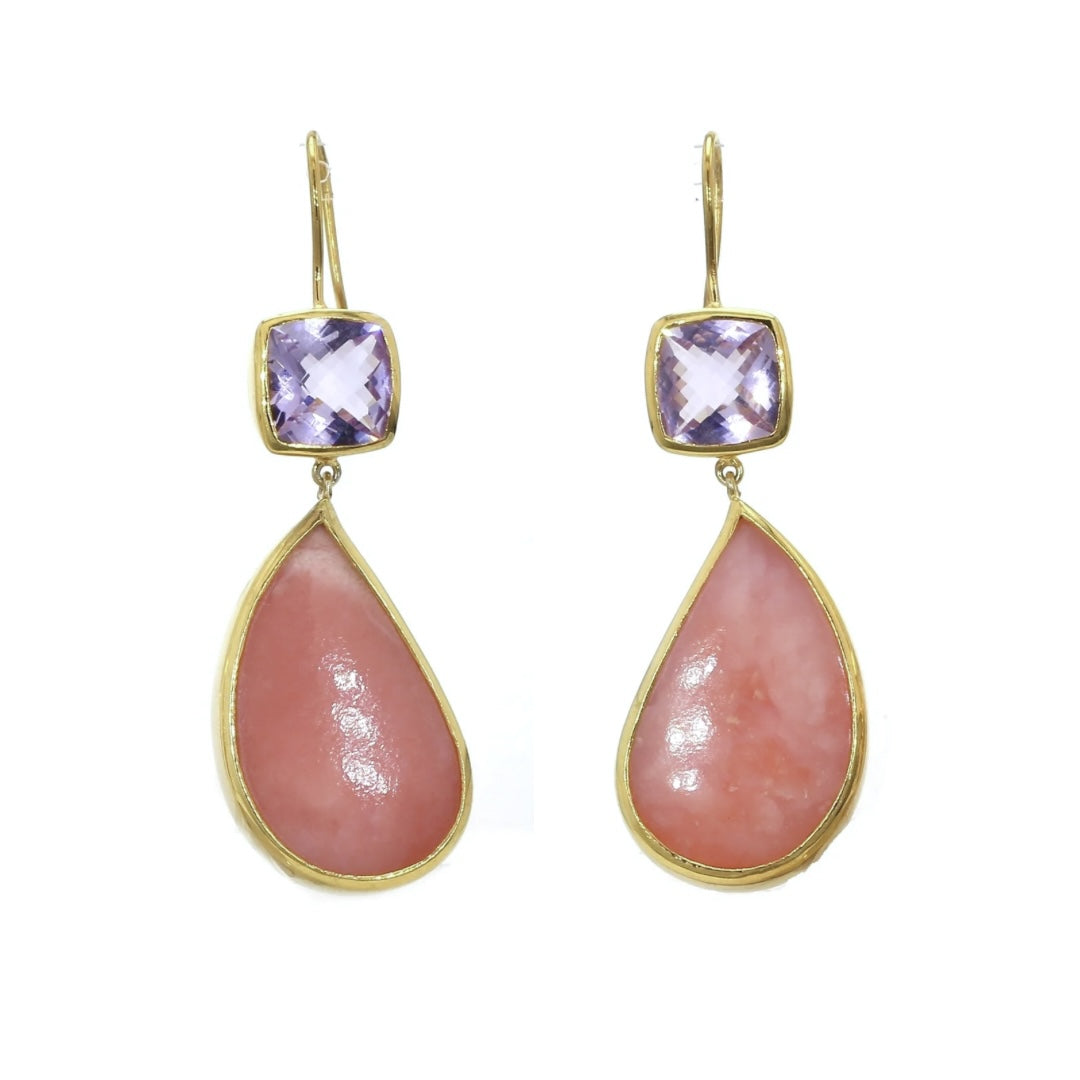 One Off | Pink Amethyst And Pink Opal | Earrings