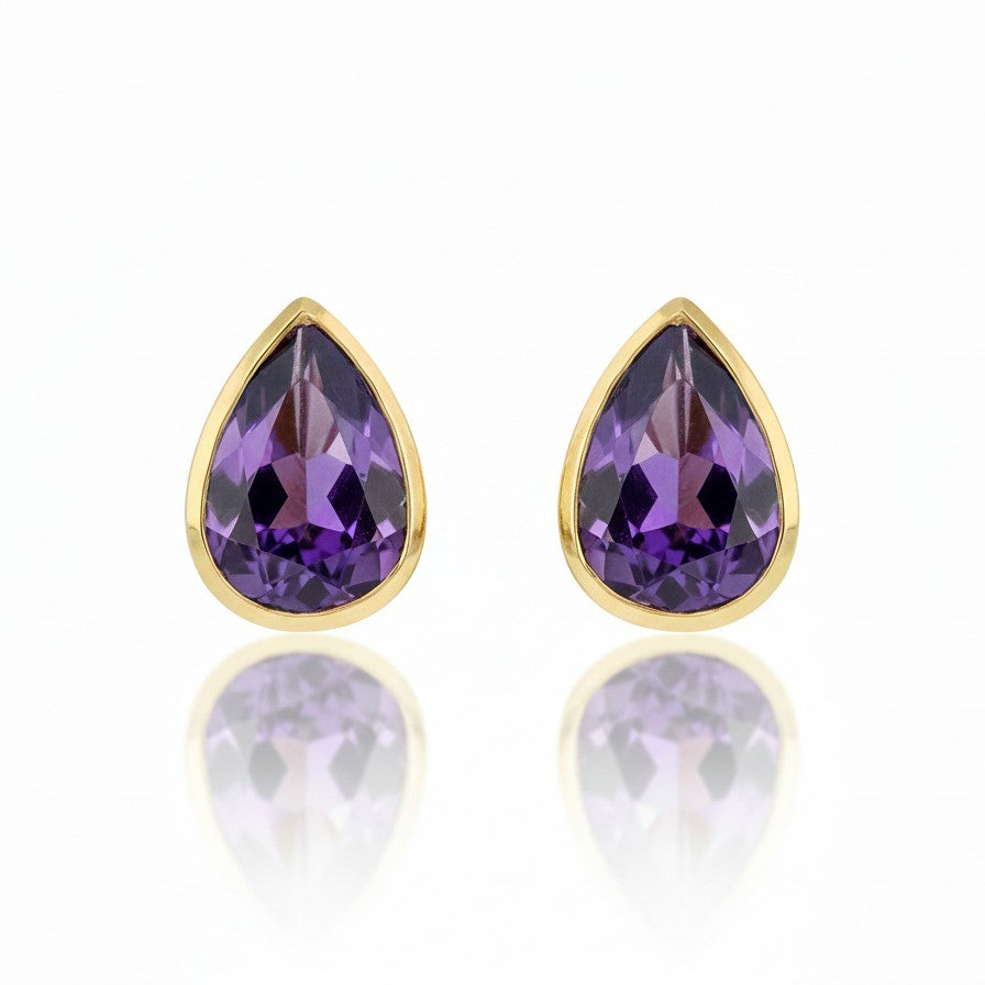 Annie | Natural Amethyst | Studs