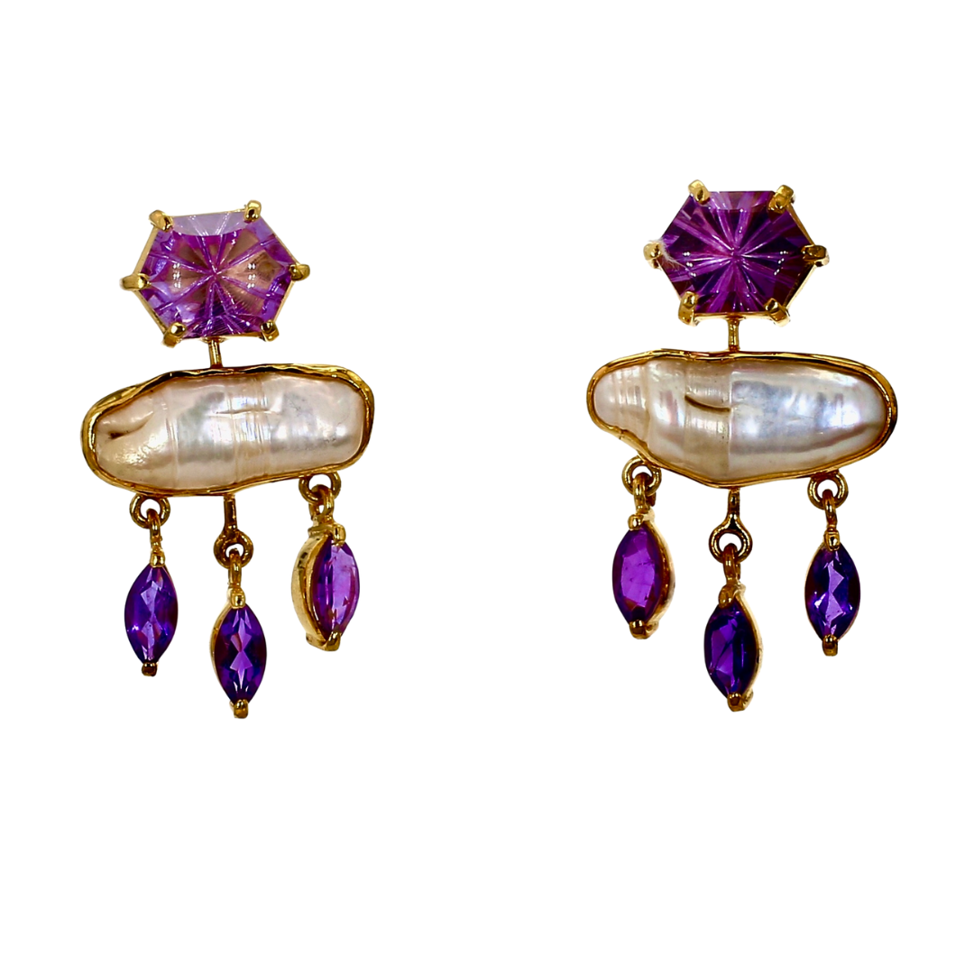 One Off | Amethyst And Pearl | Earring