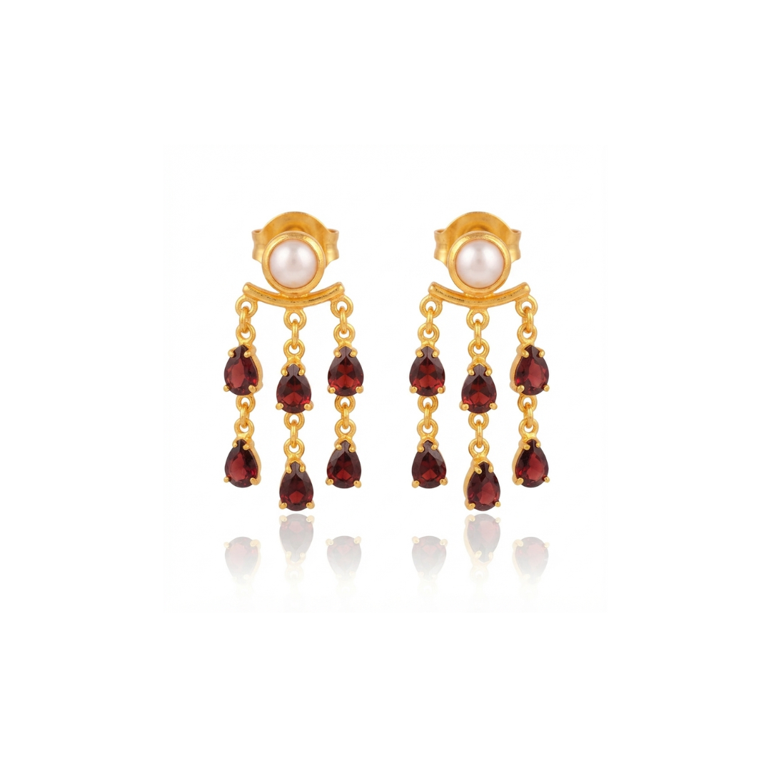 Maisie | Pink Pearl And Garnet | Earring