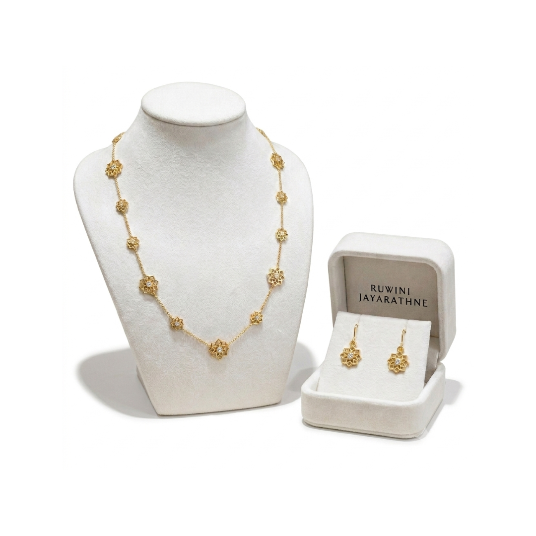 Aisha Set | White Topaz Necklace and Earrings