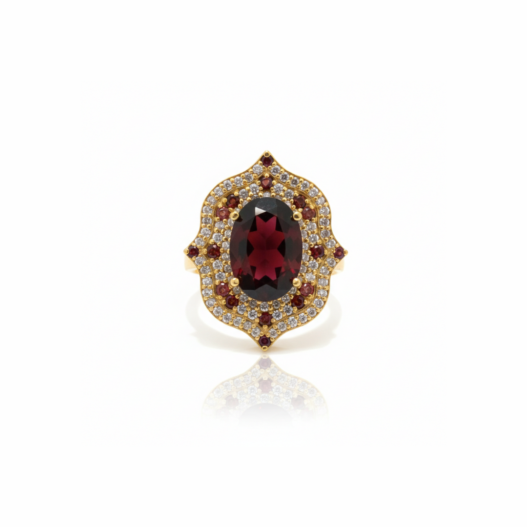Lady in Love | Garnet & Cubic Zirconia | Ring