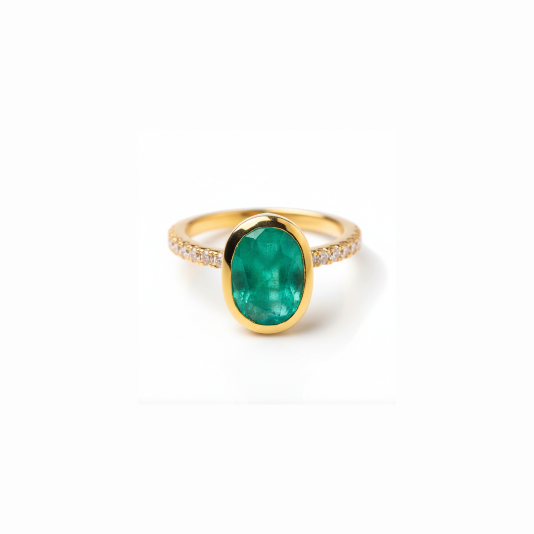 One Off | Emerald And Cubic Zirconia | Ring
