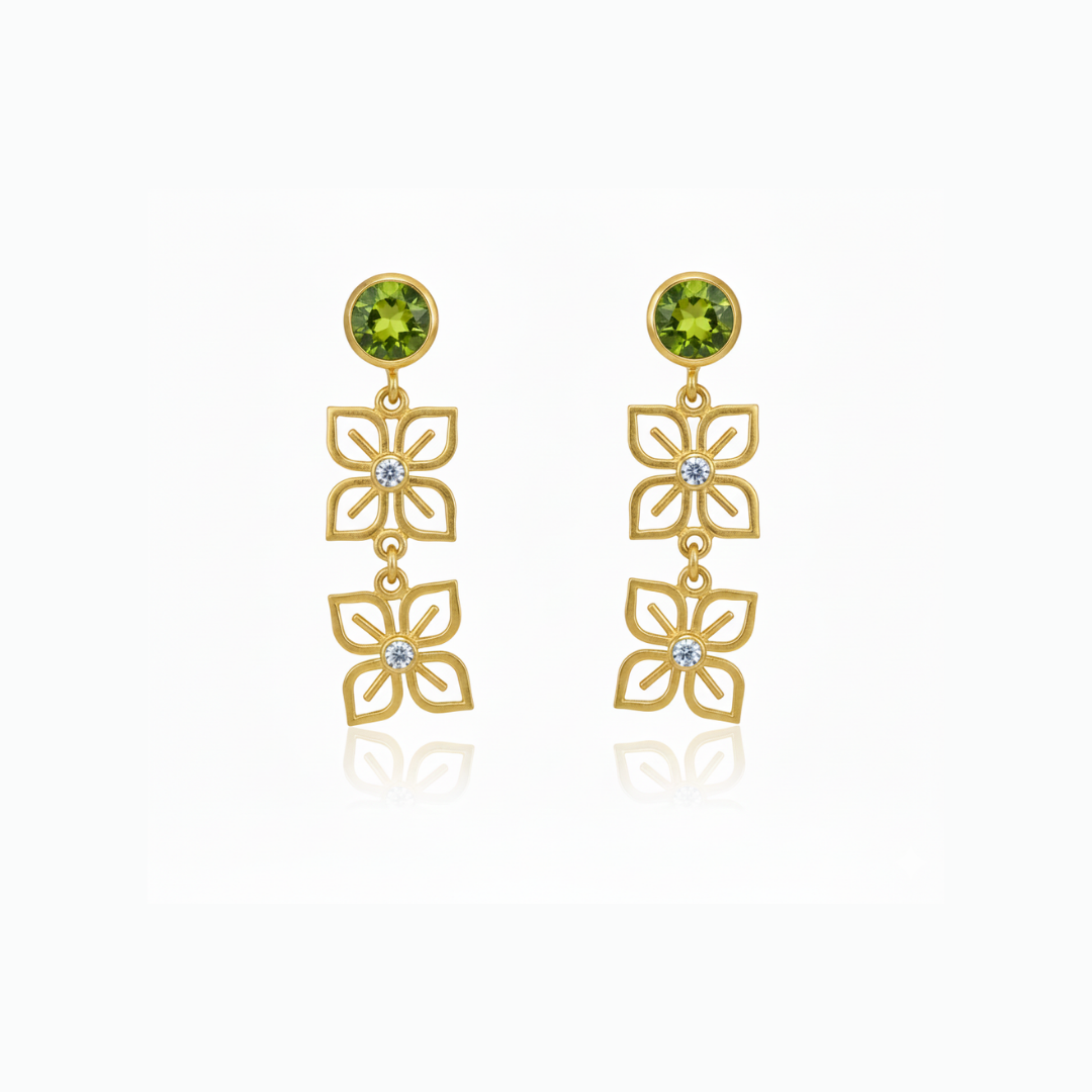 Gia | Peridot And White Topaz | Earrings