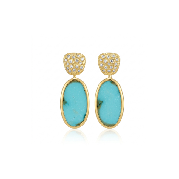 One Off | Irani Turquoise & Cubic Zirconia | Earrings