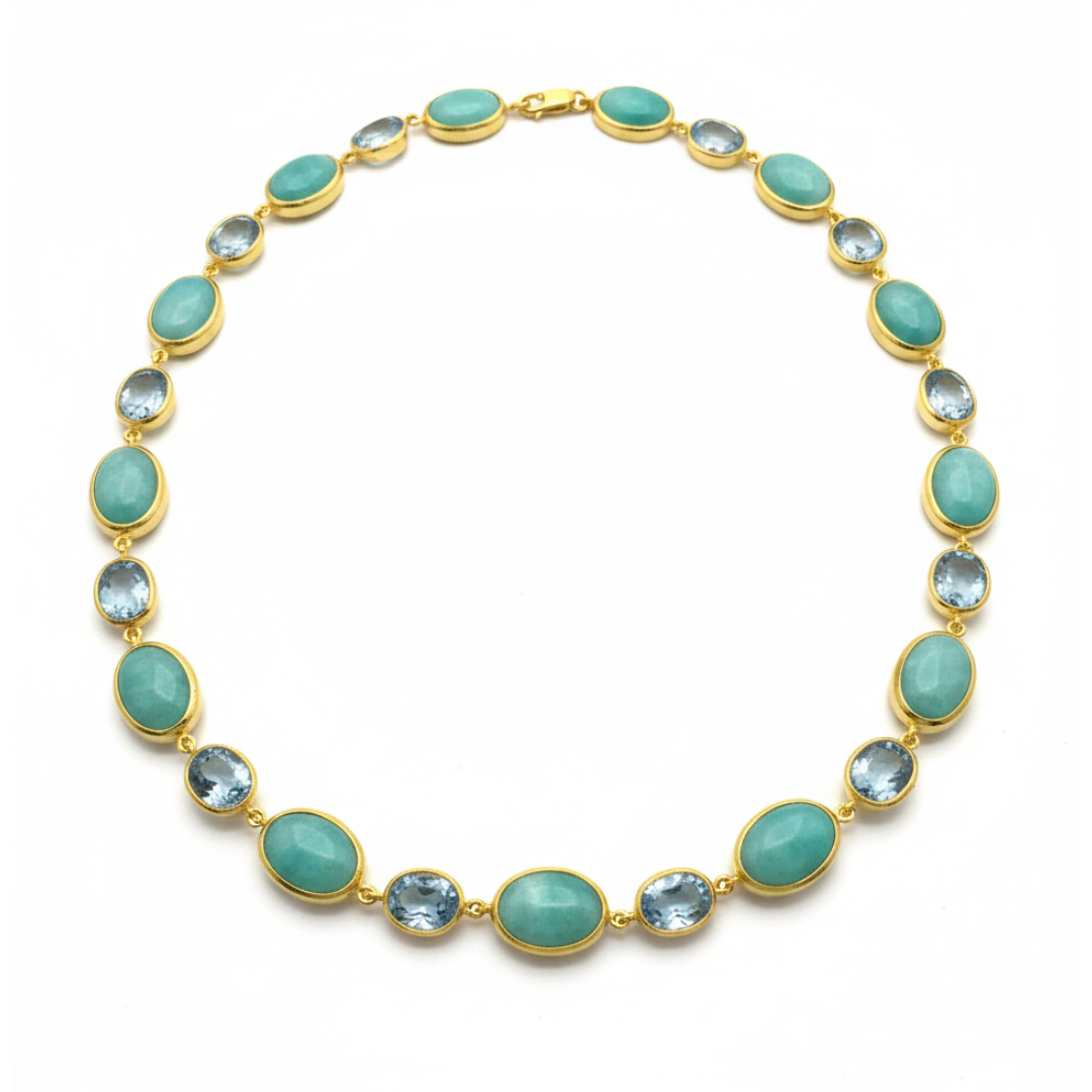 Amazonite And Sky Blue Topaz | Necklace