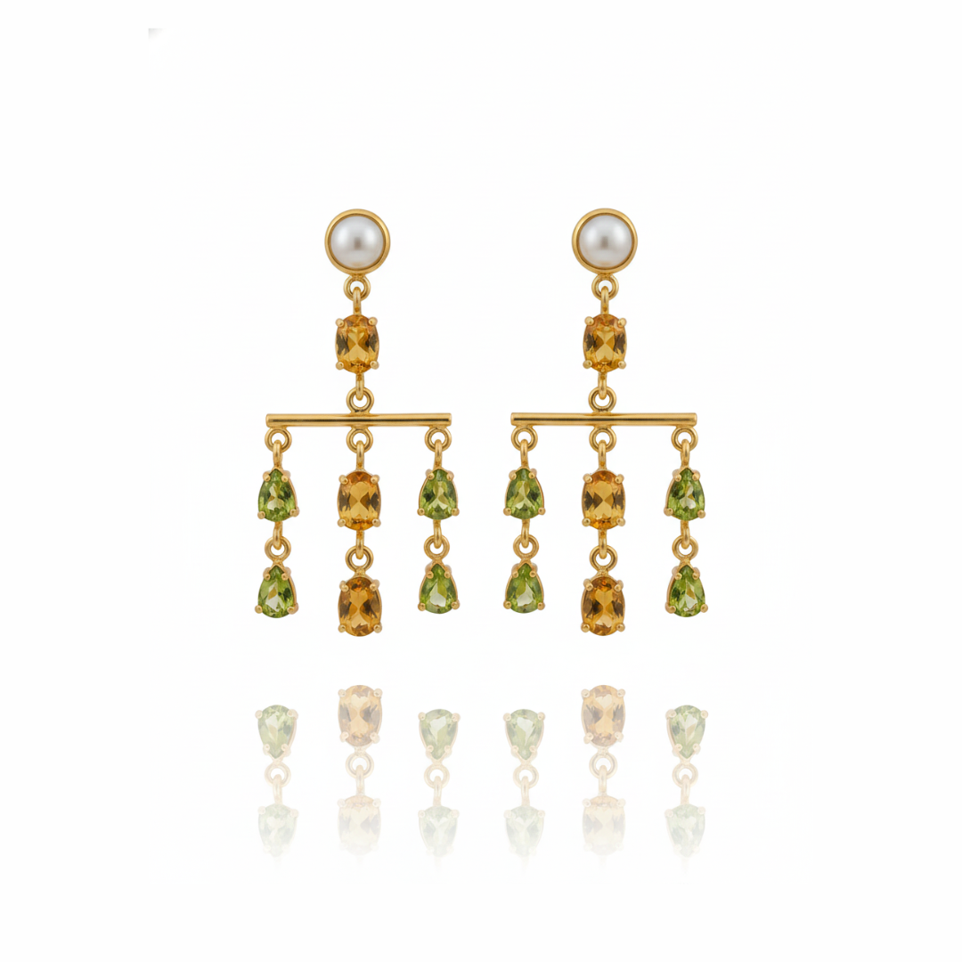 Delilah | Pearl, Citrine And Peridot | Earrings