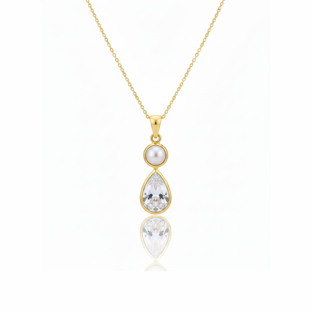 Tara | Cultured Pearl And White Topaz | Necklace