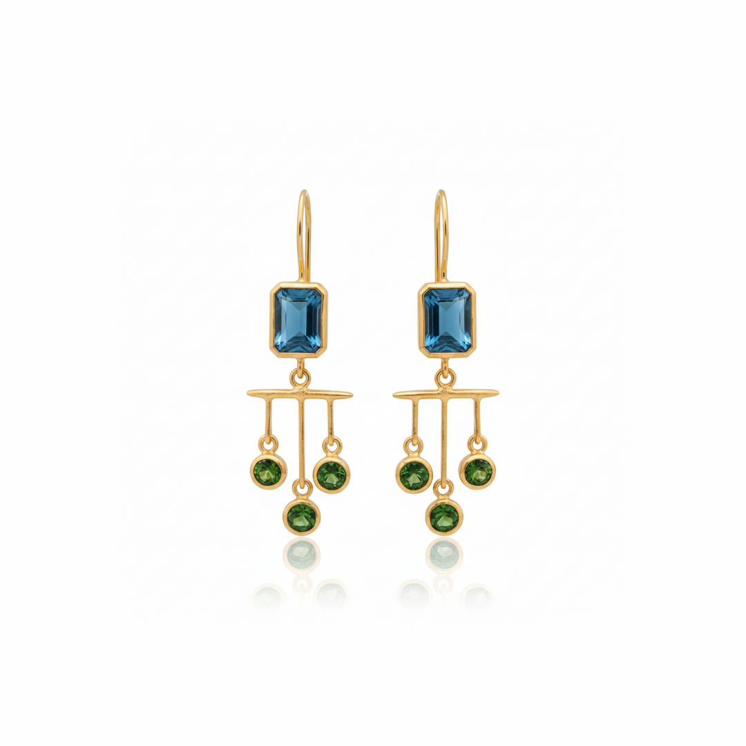 Lilah | London Blue Topaz | Chromium Diopside | Earrings