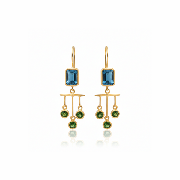 Lilah | London Blue Topaz | Chromium Diopside | Earrings