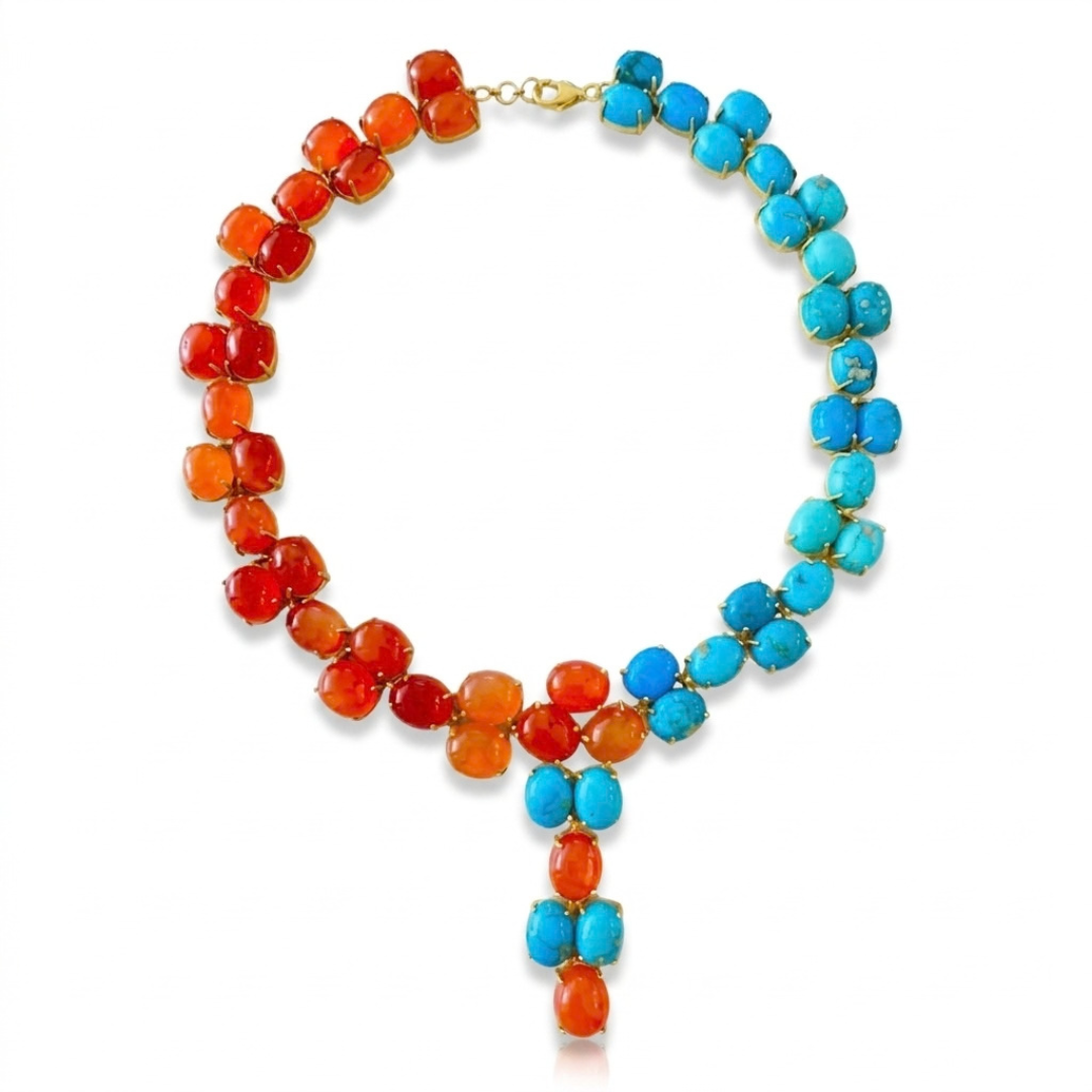 One Off | Kingman Turquoise & Carnelian | Necklace
