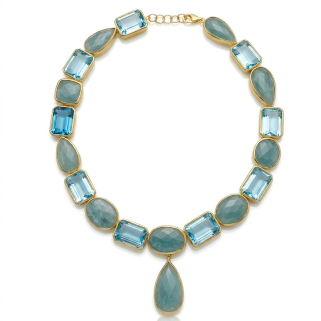 One Off | Aquamarine & Sky Blue Topaz | Necklace