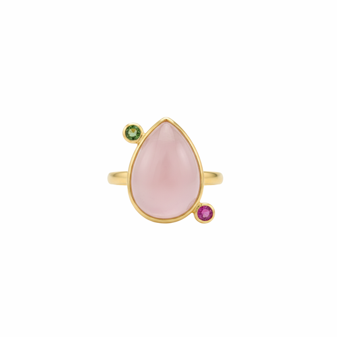 One Off | Rose Quartz, Pink Tourmaline And Green Tourmaline | Ring
