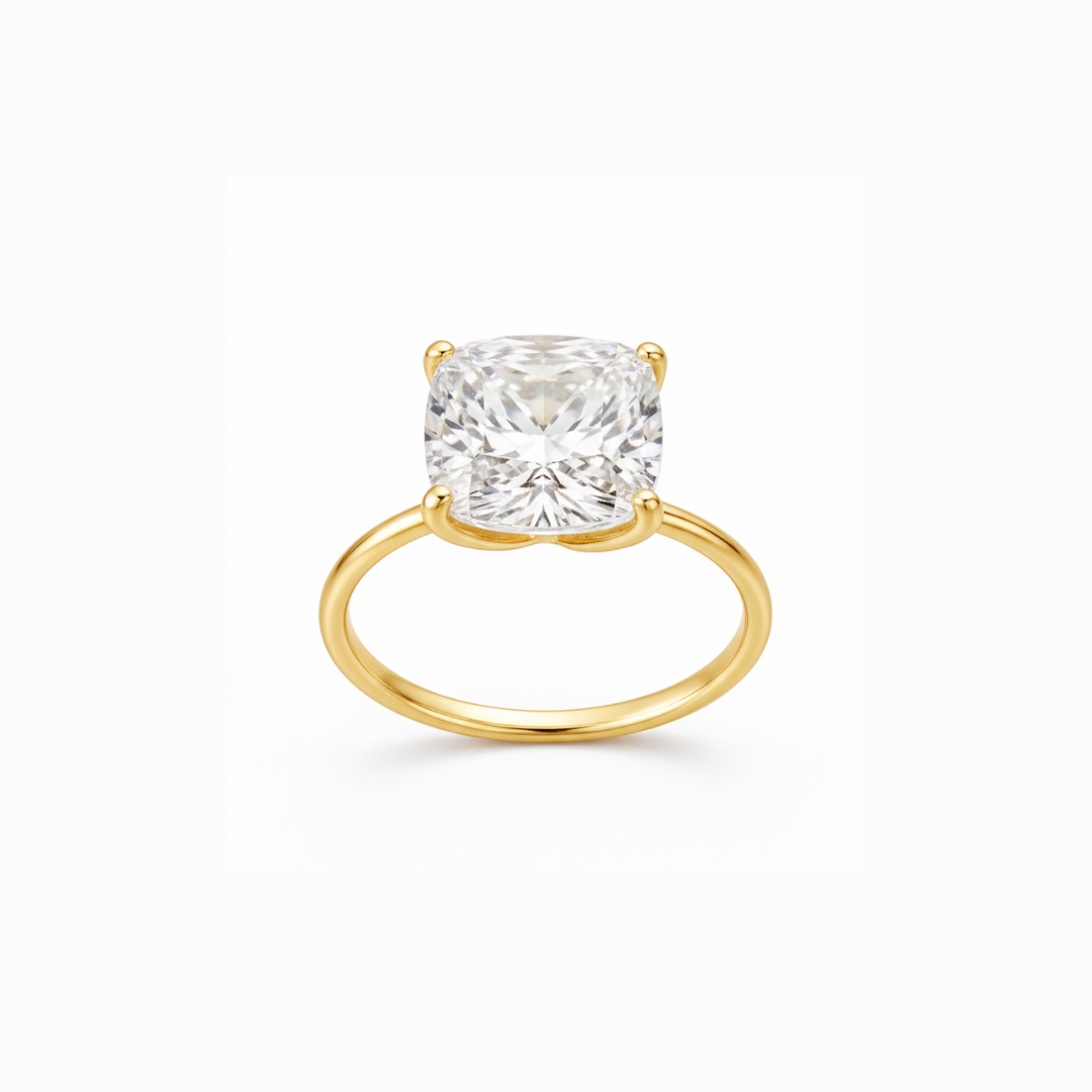 White Topaz Solitaire Ring